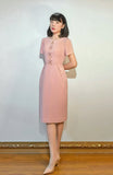 Design Elegant Vintage Dresses for Women Petal Sleeves O-neck Kawaii Bow Sweet Ladies Summer Retro Evening Dress