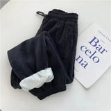 Winter Women Casual Sports Pants Fashion Fleece Sweatpants Baggy Thick Joggers Trousers Female Sporting
