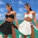 2023 New Leak Eye Cloth Sexy Side-Leak Net Yarn Three-Piece Swimsuit Swimsuit