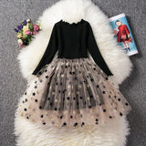 Christmas Dress Girls Winter Dress Embroidery Floral Lace Elegant Mesh Outfits New Year Vestido Infantil Girls Lace
