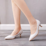 Cm Light-Mouthed Tip Single Shoe Low Heel Single Shoes Light-Mouthed Professional White High Heels Commuter Workplace Women's