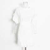 Fashion Casual Wind Collar Skirt 2025 Summer New High-End Feel-Leaf Hem Design Short Dress