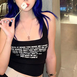 2024 New Letter Prints Of The Vest Street Trend Hot Girl To Repair Short Solid Color T-Shirt