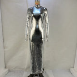 Zingj New Metal Color Sexy Back Tight Show Slim Dress Female