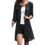 for Women 2019 Summer Ladies Chiffon Cardigans Female Casual Blouses Baseball Jackets Vintage Jaqueta Feminina
