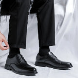 2025 Men's Business Dress British Style Leather Shoes Dress Groom's Wedding Shoes Derby Shoes