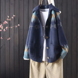 female autumn and winter knitted button jacquard pocket long sleeve knitted cardigan women commuter art sweater