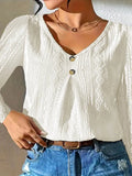 Zingj New Solid Color Casual Fashion Hollow V-Shirt Jacket Women's Clothing-Outfit