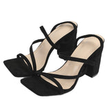 Velvet Lady Round Head Solid Color Fashion Simple French Elegant And Coarse Professional Commuting
