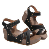 With Thick Bottom Heel Sandals Women Large Size Rivet With Fish Mouth Beach Cool Drag
