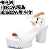 And Thick Waterproof Table Sandals Women High Heel With Heel Toe Model Show Shoes Buckle With Fish Mouth Sandals Shoes