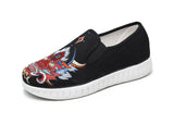 Zingj Men's Shoes Embroidered Korean Cloth Shoes Social Embroidery Flower Bean Shoes Lazy Tide Sail Flat Cloth