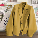 Green Short Blazer Woman 2025 Early Autumn New Design Temperament Small Casual Suit