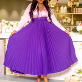 High Waist Pleated Long Skirt With Belt- Outfit