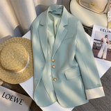 Zingj Spring Dress New Advanced Design Sense Blue Suit Jacket Female Korean Foreign Style Korean Version Casual Small Suit