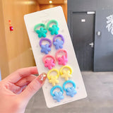 New Girls Cute Cartoon Flower Small Scrunchie Kids Ponytail Hair Tie Elastic Hair Bands Fashion Hair Accessories