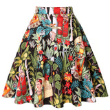 Skirt 50s 60s Retro High Waist Skater Floral Printed Pin Up Rockabilly Office Casual Women's Clothing For Party