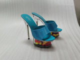 Zingj Patent Leather 15Cm Special High Heels With Sexy Waterproof Platform Hate Day Superb High Slippers Female