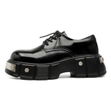2025 Burst Men's Shoes Thick Sole Fashion Increase Leisure Tide Low-Heeled Derby Shoes