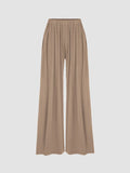 Casual Stretch Elastic Waist Wide Leg