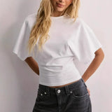Summer New Elegant Sexy V-Neck Top + Printed Wide Leg Pants Two