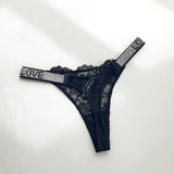 Style Sexy Thong Women's Diamond Underwear Sexy Lace Panties Low Waist Seamless Transparent G-String Female