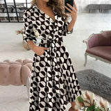 Dresses For Women Robe emme V Neck Floral Printed Boho Beach Dress Estidos de Fiesta Female Robe Vestido Floral