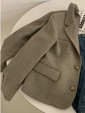 Blazer Coat 2023 Spring Autumn New Long Sleeve Women Suit Jacket Notched Collar Blazers Femme Office Lady Women