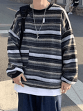 Men's Pocket Striped Knit Sweater- Outfit