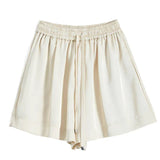 Silk Acetic Acid-Singed Noodles Sports Shorts Women's Summer Thin Small Man Loose Thin A Word Five-Legged Leisure
