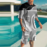 Short Sleeve O-Neck Tees And Shorts Outfit Letter Printing Tracksuits Casual Men 2 Piece Set 2021 Streetwear Mens