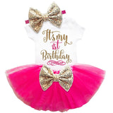 Year Girl Baby Birthday Dress Summer New Cotton Kids Baby Clothes First 1st Birthday Christening Dresses For Toddler