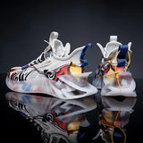 Sneakers New Arrival Men's Blade Running Shoes Graffiti Sports Shoes Outdoor Training White Jogging Shoes Trendy Men