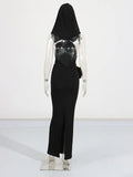 Sexy Fashion Dress Woman 2025 Spring New Hanging Neck Repair Flowers Design Long As The Ass Long As The Hip