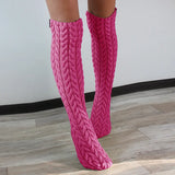 Zingj Twist In The Tube Knitting Pile Pile Socks Women's Solid Color Knit Wool Socks