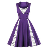 Robe Femme Women Vintage Dress 50s 60s 70s Hepburn Pin Up Big Swing Retro Rockabilly Solid Dresses Red Blue Tunic