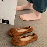 Wind Gentle Single Shoes Women 2025 New Spring Soft-Soled National Style Retro New Chinese Rose Ballet Bean