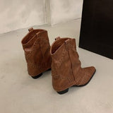 Rivet High-Cube Trouser Boots French Women's Boots With Western Cowboy Boots Knight Boots Small Long