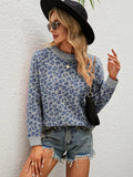 Winter New 2022 Leopard Knit Pullover Fashion Casual Style Women's Loose Round Neck Pullover Long Sleeve Sweater