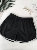 Sports Shorts for Women, Simple Loose Shorts, Casual Slimming Short for Ladies, High Waisted, Monochrome, Summer Fashion-Outfit