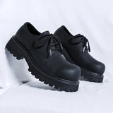 2025 Web Celebrity Advanced Feeling Thick Bottom Korean Version Black Dress Business Casual Fashion Derby Shoes