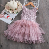 Girl Summer Princess Dress Mesh Chiffon Cake Layers Tutu Outfit Birthday Party Dresses Children Clothing Casual
