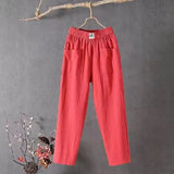 Linen Summer Loose Slimming Straight Ankle-length