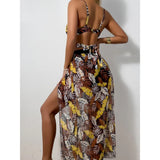 2025 New Split Swimsuit Sexy Bikini Net Dress Three-Piece Swimsuit Female