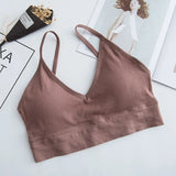 Bralette Sexy Backless Bra Girls Padded Crop Top Black White Unlined Underwear Wireless Bras For Women Female