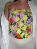 Hawaiian Printed Bandeau Top-Outfit