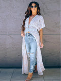 Bikini Cover-ups Long White Tunic Casual Summer Beach Dress Elegant Women Plus Size Beach Wear Swim Suit Cover