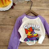 Cotton Children Cartoon T Shirts Cute Animal Print Baby Long Sleeve T Shirt For Boys Girls Tee Kids Casual Pullover
