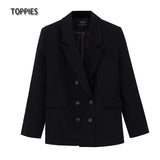 2021 spring blazer + pant two peice set women double breasted suit jacket high waist