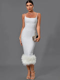 Bandage Dress Women White Bodycon Dress Evening Party Elegant Sexy Midi Birthday Club Outfits 2022 Summer New